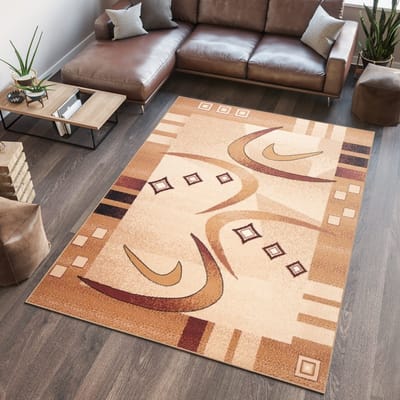 Tapiso Atlas PP Vloerkleed Beige Woonkamer Tapijt Kleed Maat- 60x100