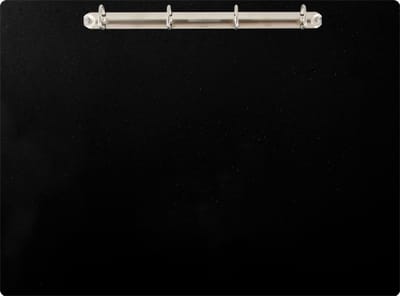 Magnetisch klembord A3 incl. ringband (liggend) - Zwart