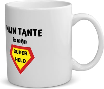 Akyol - mijn tante is mijn superheld koffiemok - theemok - Tante - super tante - verjaardag - cadeautje voor tante - tante artikelen - kado - geschenk - 350 ML inhoud