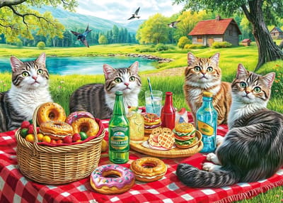 Puzzel 500 stukjes - Legpuzzel volwassenen - Ontspanning thuis - Gerecycled karton - 49x35 cm - Camping kat