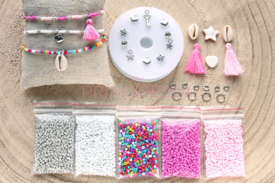 Zelf sieraden maken kralen pakket - Armbandjes - 2mm kraal - Zilver, multicolor, roze - DIY