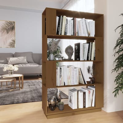 vidaXL - Boekenkast/kamerscherm - 80x25x132 - cm - massief - hout - honingbruin