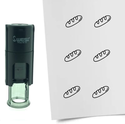 CombiCraft Stempel Stokbrood 10mm rond - zwarte inkt
