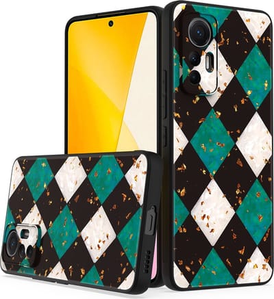 LuxeBass Siliconen hoesje met print geschikt voor Xiaomi 12 Lite - Marmer Green - telefoonhoes - gsm hoes - telefoonhoesje