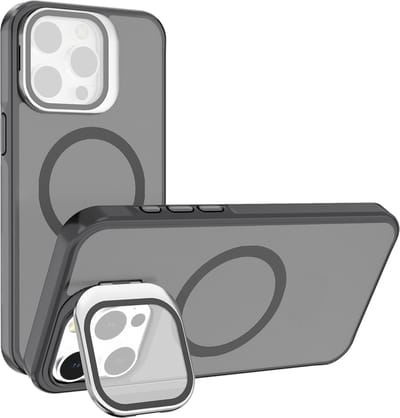 Multimedia & Accessoires Magsafe TPU Back Cover Case Hoesje met cameralens Stand geschikt voor Apple iPhone 16 – Grijs – Zachte Plastic - Siliconen – Harde Plastic – Soft Case – Flexibel