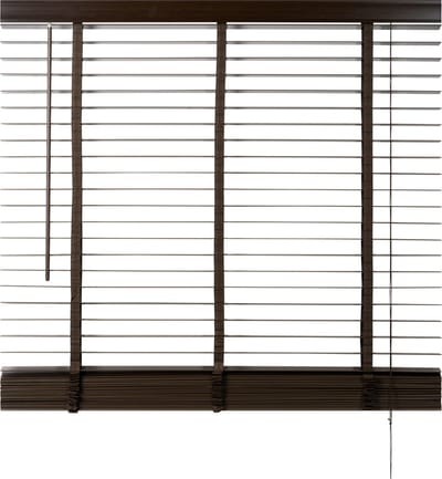 Houten Jaloezie Bruin - 140x210 cm (BxH) - Raamdecoratie - Lamelbreedte 50 mm - inc. Bedieningskoord en Draaistang - Eenvoudig op maat maken en monteren