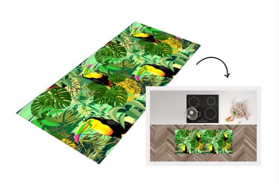 Keukenloper - Loper keuken - Vogel - Patronen - Jungle - 120x50 cm - Keukenloper vinyl
