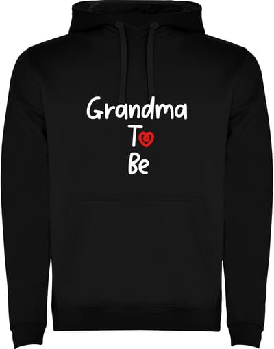 Zwarte Hoodie Oma / Grootmoeder in Wording met hartje - Grandma to Be with heart Maat M