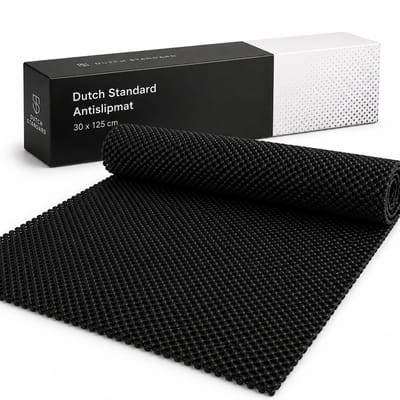 Antislipmat 125x30 cm - Rubber - Keukenlade beschermer - Mat voor bescherming - Antislip Lade - mat badkamer - Zwart