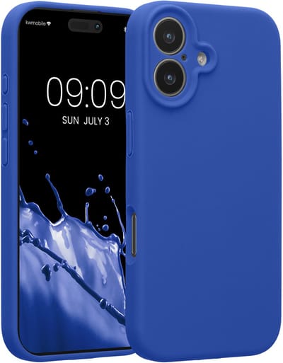 kwmobile telefoonhoesje geschikt voor Apple iPhone 17 - TPU backcover met siliconen coating - Smartphone case in Baltisch blauw