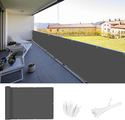 Dailygoods- Balkonscherm 90x600 cm - Privacybescherming - Wind- en waterdicht - UV-bescherming - Geschikt voor balkon - Polyester 160 g/m² - Privacydoek
