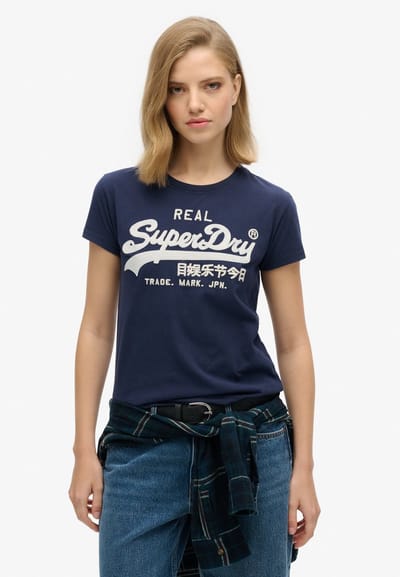 Superdry - T-shirt met geborduurd vintage logo - Dames - T-shirts