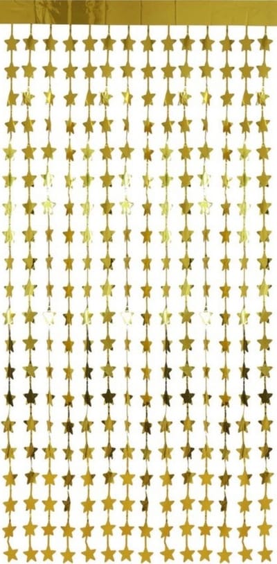 Glittergordijn - 2x1m - Gouden sterren - Verjaardag Versiering - Oud en Nieuw - Deurgordijn - Backdrop - Fotowand