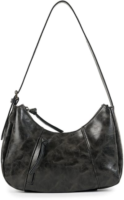 FREDsBRUDER Leren schoudertas Ever Faded Midi Hobo Faded Black zwart