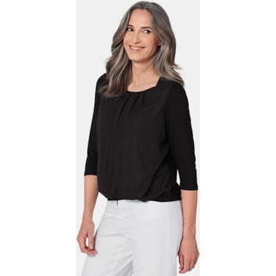 Verzorgd shirt in elegante blouselook - zwart - Gr. 38 van Goldner Fashion