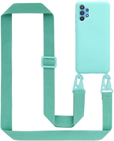 Cadorabo Mobiele telefoon ketting geschikt voor Samsung Galaxy A32 4G in LIQUID TURKOOIS - Silicone beschermhoes met lengte verstelbare koord riem