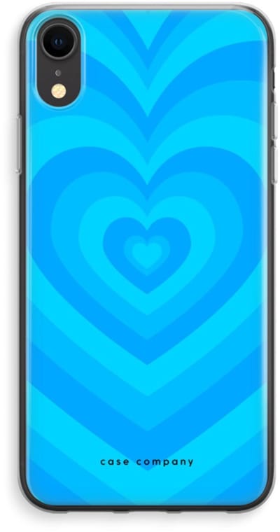 Case Company® - Hoesje geschikt voor iPhone XR hoesje - Hart Blauw - Soft Cover Telefoonhoesje - Bescherming aan alle Kanten en Schermrand