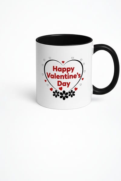 Valentijnsdag Mok Happy Valentine's Day Hart Design - Romantisch Cadeau Liefde