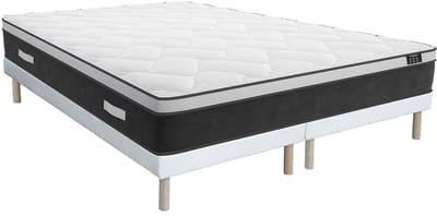 Vente-unique Set bedbodem en hybride matras met pocketveren en vormgeheugen ASTRIA Art Collection van YSMÉE - 180 x 200 cm