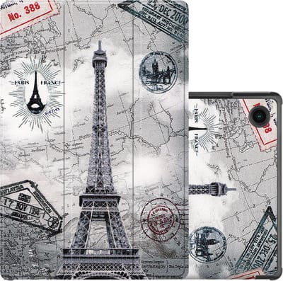 Hoes - Geschikt voor Samsung Galaxy Tab A8 - Dun & Stevig - Trifold Bookcase - Hard Cover - Hardcover Book Case - Tablet Hoesje - Eiffeltoren