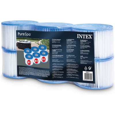 Intex S1 Filtercartridge voor SPA of bubbelbad | Set van 6 stuks