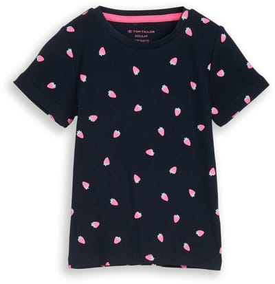 Tom Tailor - T-shirt met aardbeienmotief - Maat 116/122 - small strawberry print