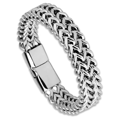 Victorious Zilveren Armband Heren – Dunne Armband met Magnetische Schuifsluiting – Zilver – 21.5cm