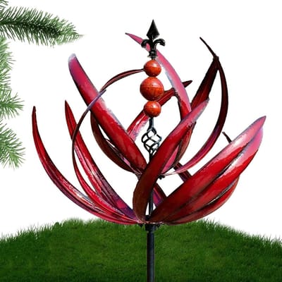 Draaibare Wind Spinner - Tuindecoratie Molen - Tuin Decoratie - UV Bestendig Metaal - Groot Formaat - Rood