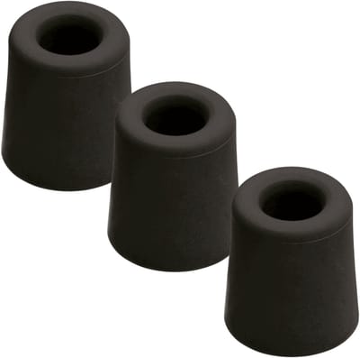 Benson Deurbuffers / deurstoppers rubbers - 3x - zwart - 70 x 40 mm - met schroefbevestiging