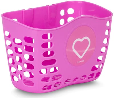 sun baby Fietsmand kinderfiets Hartje - Roze, mand voor step, kunststof, eenvoudig te monteren, max. 0,5 kg, verschillende kleuren beschikbaar