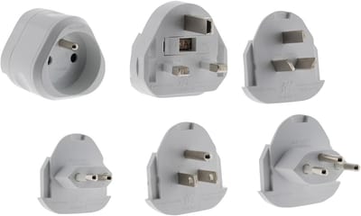 SnelShoppen - Universele Reisadapter Set van 6 - Compatibel met 100 Landen - Compact en Lichtgewicht - Inclusief Reiszak - Ideaal voor Vakanties en Za
