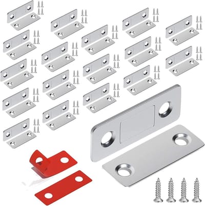 Magnetische Deursluiters - Kastmagneet Sluiting - Kasten Sluiten - Ultra Dun Profiel - 18 Stuks - Zilverkleurig