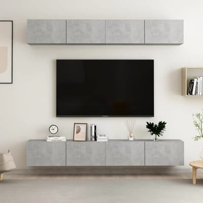 vidaXL - Tv-meubelen - 4 - st - 100x30x30 - cm - bewerkt - hout - betongrijs
