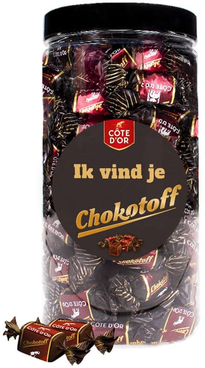 Côte d'Or Chokotoff met sticker "Ik vind je Chokotoff" - 800g