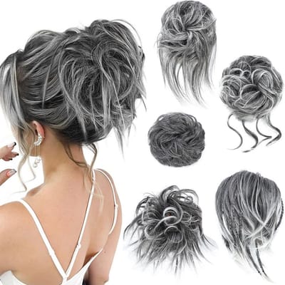 Set van 5 Haarstukken met Elastiek voor Vrouwen - Golvend en Natuurlijk Synthetisch Haar