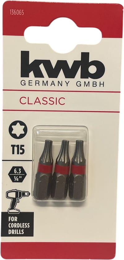KWB 3 bitjes standaard 25mm T15