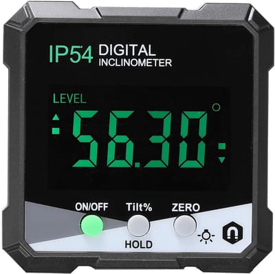 Digitale hellingsmeter, hoekmeter met afschuiningsmeter, lcd-display met achtergrondverlichting, magnetische voet, hoge precisie, waterdicht, batterijgevoed meetinstrument voor houtbewerking