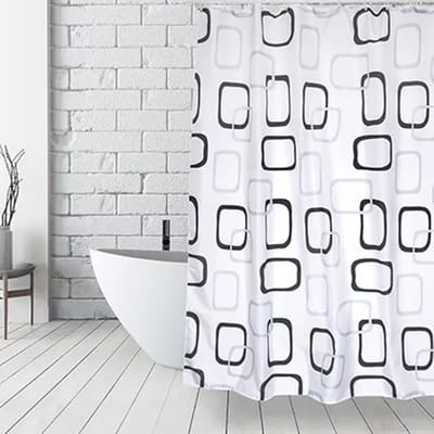 MSV Douchegordijn 180x200 cm – Polyester Douchegordijn met Vintage Design – Waterafstotend en Geschikt voor Douche en Bad