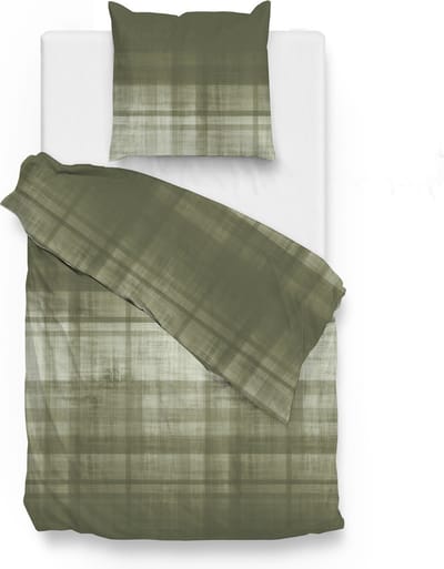 Zohome Marley Dekbedovertrek - Eenpersoons - Flanel - 140x200-220cm - Groen