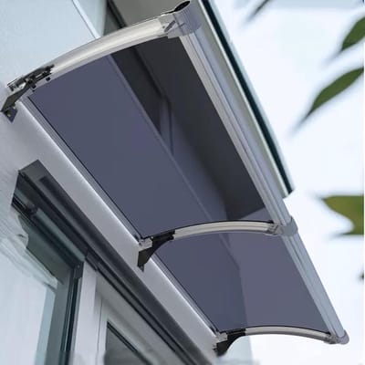 Deur Overkapping - Zonnekap Huis - Bescherming Buiten - UV Bestendig Paneel - 65x90cm - Transparant Grijs