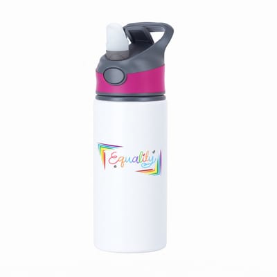 Hacebo® - LGBTQ cadeau - waterfles met rietje roze - Lgbt - Love is love - opdruk - lgbt - Pride month - lgbtq vlag - gay pride - met tekst - opdruk - leuke pride spullen - verjaardag - cadeau - gift - water fles - 650ML