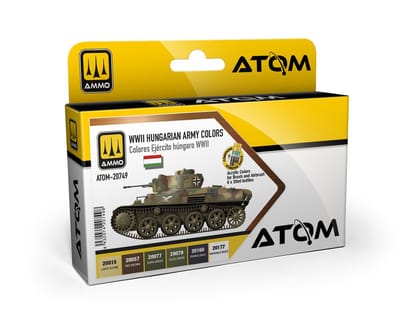 AMMO by Mig Jimenez Hobbyverf Acrylverf - MIG 20749 ATOM WWII Hongaarse Leger Kleurenset - Acryl Set 6x20ml Verf set - 6x 20 ml