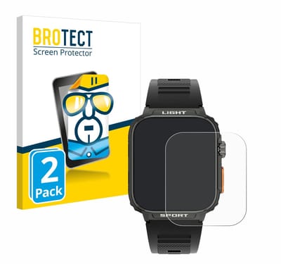 BROTECT - Screenprotector voor Bekomiya Smartwatch 1.91" - Folie Beschermfolie transparant 2 Stuks