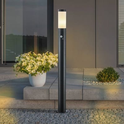 Lindby tuinpadverlichting Statius, antraciet/wit, sensor, 100 cm