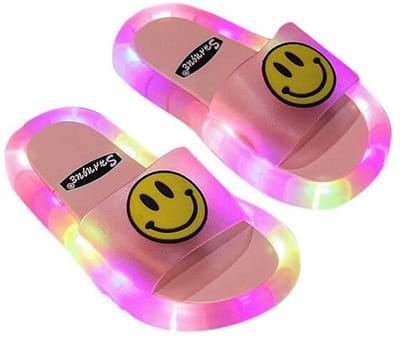 Jojoy - LED Pantoffels Kinderen - Lichtgevende Slippers - Roze - Antislip Zool - PVC Waterdicht - Maat 34/35 - HAPPYS
