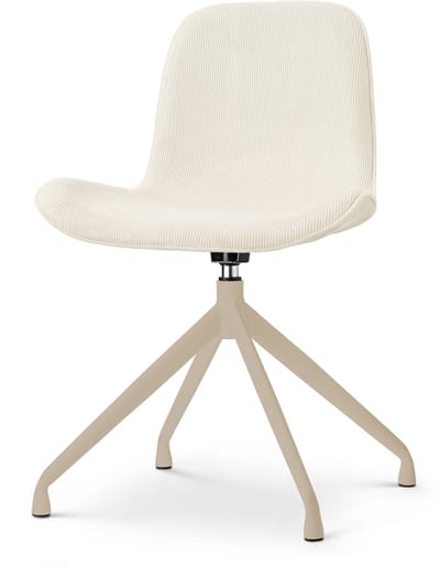 Nolon Nola-Fé Draaibare Eetkamerstoel Rib Beige - Beige Onderstel - Modern - Comfortabel - Luxe