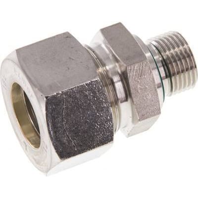 G 3/8'' Buitendraad x 18L RVS Rechte Knelfitting met FKM Afdichting 315 Bar DIN 2353 - FL2S-MO-STFP-038G-18-L