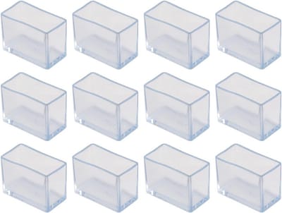 12x Rechthoekige Stoelpootdoppen PVC - Vochtbescherming & Krasvrij voor Houten Vloeren