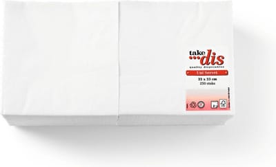 Servetten 2-Laags Wit | Grote verpakking 250 Stuks | Take Dis