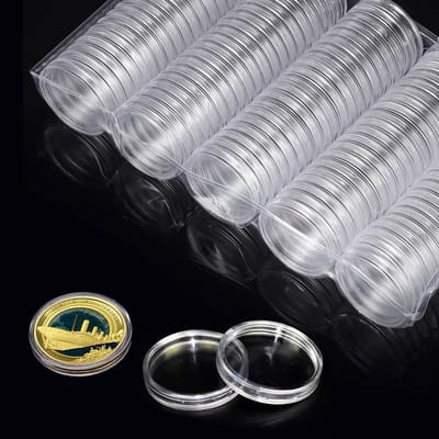 200PCS Muntcapsules - 25mm Plastic Munt Houder, Opbergdoos voor Muntverzameling, Organizer voor Muntcollectie en Bescherming